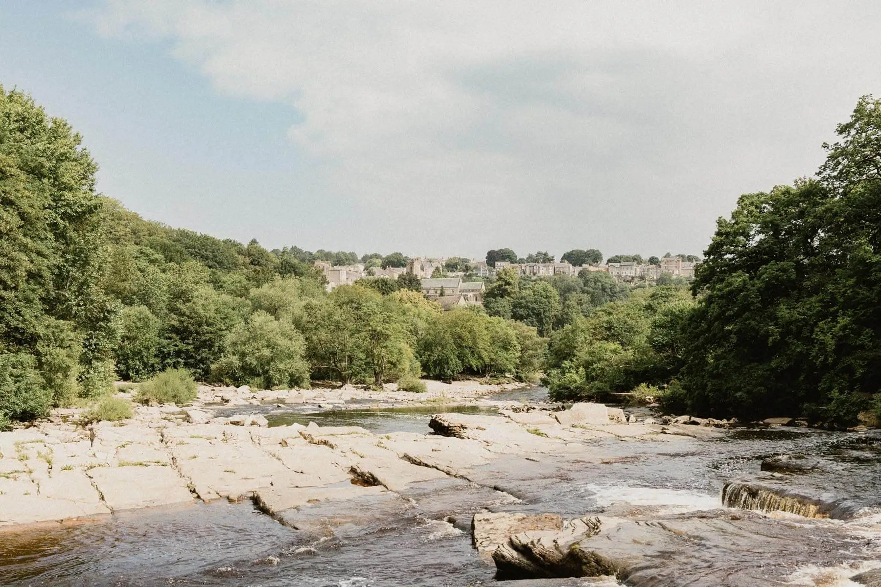 View of Richmond from the Swale, North Yorkshire
