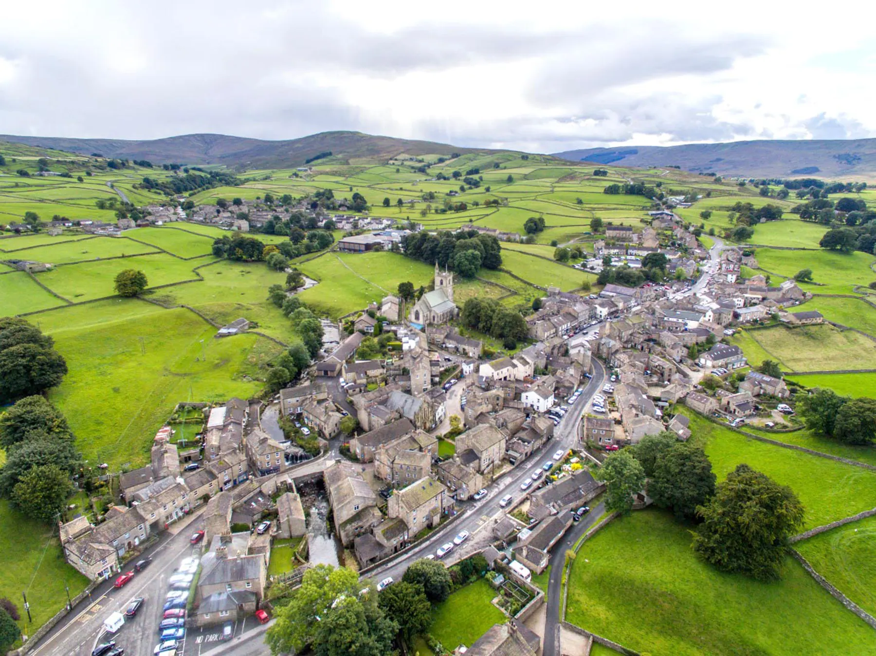Hawes, North Yorkshire, surrounded by Dales countryside.