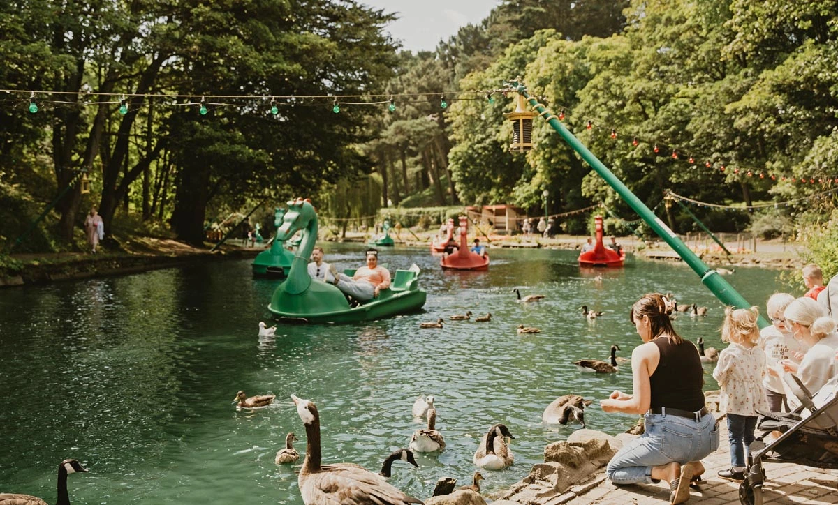 Family activities at Peasholm Park in Scarborough, North Yorkshire