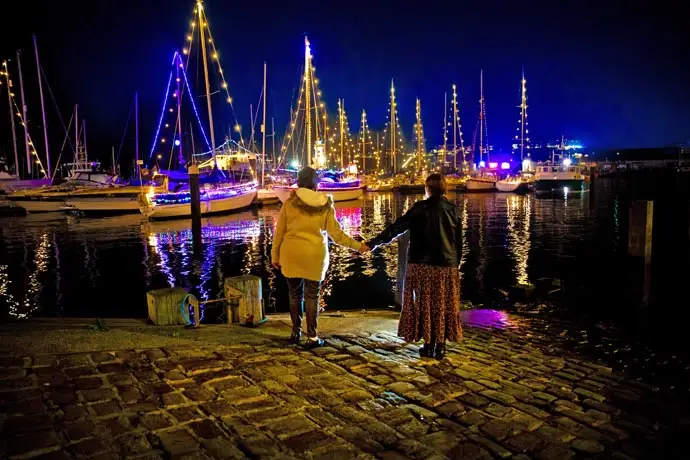 An image of Scarborough Harbour during Scarborough Lights